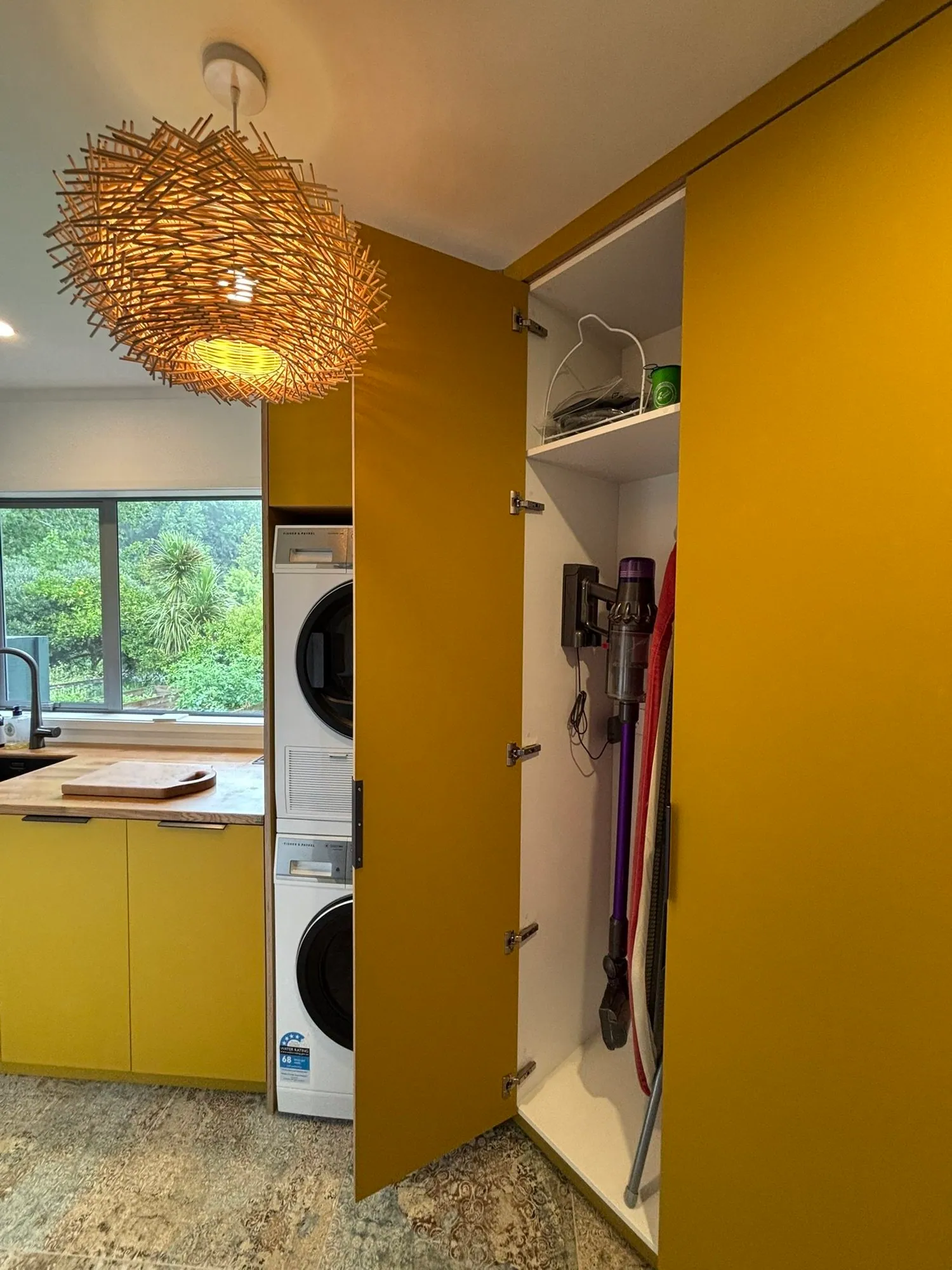 Laundry wall storage – custom cabinetry